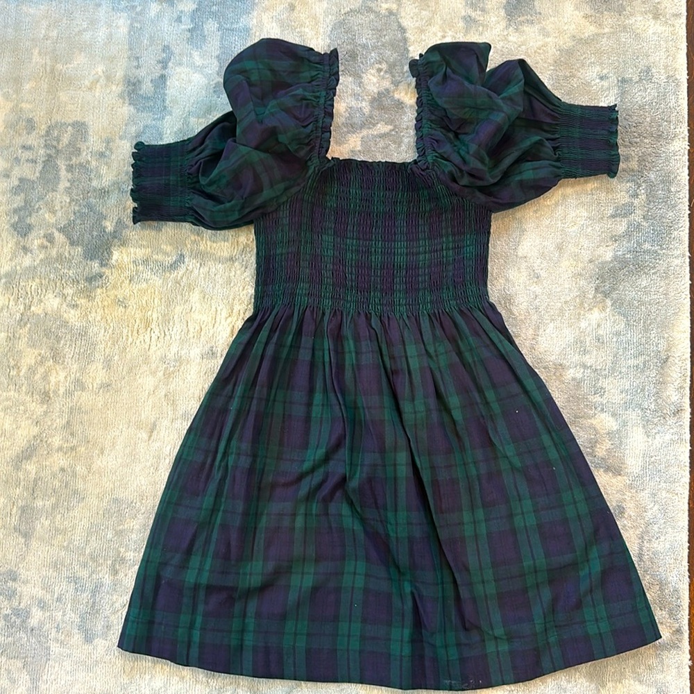 Hillhouse Athena Nap Dress - Blackwatch Tartan - Size XXS